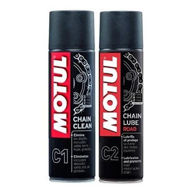Image of Motul MC Care Chain Lube (C2) and Clean (C1)