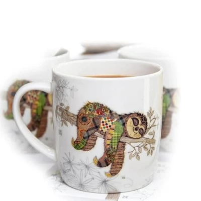Image of Darthome Set of 4 Sloth Bug Art Mugs Fine China 300ml Novelty Animal Tea Coffee Cups