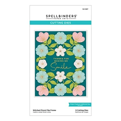 Image of Spellbinders Stitched Floral Flip Frame Etched Dies from The Stylish Ovals Collection, Metal, ONE