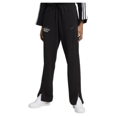 Image of adidas Sportswear Signature Graphic Embroidery Straight LEG PANT Tracksuit bottoms, Women&#039;s, Size: Large, Black