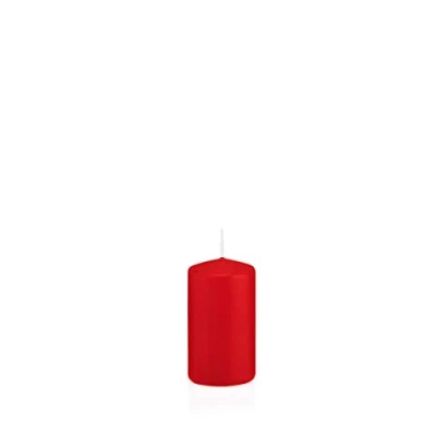 Image of INNA Glas Pillar candle MAEVA, red, 8cm, Ø4cm, 12h Made in Germany Votive