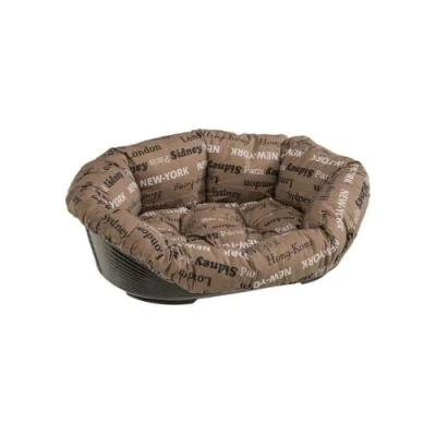 Image of Ferplast Plastic Dog and Cat Bed with Padded Cushion SOFA&#039; Cushion, Washable, 64 x 48 25 cm