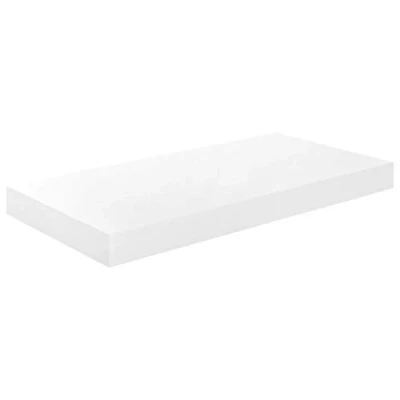 Image of vidaXL High Gloss White Floating Wall Shelf, Durable MDF &amp; Metal Rack, Invisible Mounting System, Modern Decor for Living Room, Bedroom, Office 50x23x3.8 cm