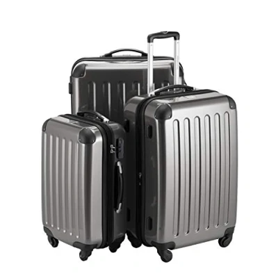 Image of HAUPTSTADTKOFFER Alex Set of 3 Hard side Luggages Trolley Suitces Expandable, (S, M &amp; L), titan