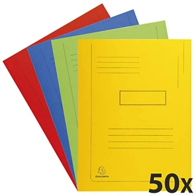 Image of Exacompta Ref. 445000E Forever Printed 2 Flap Folders, 290 gsm, A4 Assorted Colours, Pack of 50