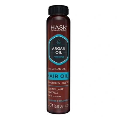Image of HASK Argan Oil Shine Vial Repairing for All Hair Types, colour safe, gluten free, sulfate paraben free 1 18mL