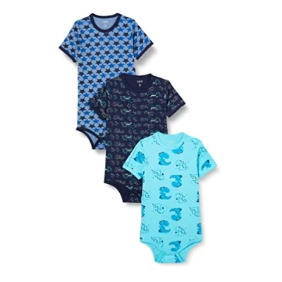 Image of Care Baby Body Kurzarm, 3er Pack Dark Navy (778), 74