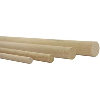 Image of vasalat Wooden Sticks Smooth for Crafts 100 cm x 12 mm Natural Beech Pack of