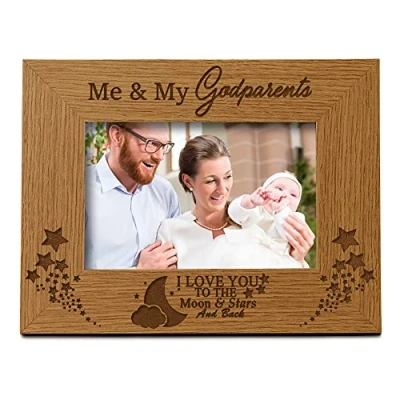 Image of ukgiftstoreonline Me and My Godparents Wooden Photo Frame Gift (5 x 7 Inch)
