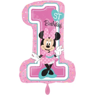 Image of Minnie Mouse 1st Birthday SuperShape Foil Balloons