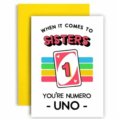 Image of Huxters Birthday Card for Sister Your Numero Uno Funny Her 14.8cm (Sister)