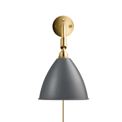 Image of GUBI Bestlite BL7 wall light, brass/grey