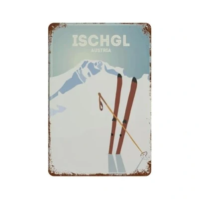 Image of Metal Tin Sign,Ischgl Austria Ski,Tin Sign Vintage Art Wall Decor Home Kitchen Bar Patio Cave Funny Decor(20x30cm）8x12 inch C99