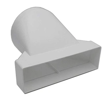 Image of Kair Ducting Adaptor 204mm x 60mm to 125mm 5 inch Rectangular Round Straight Channel Connector for Converting Different Size Duct Systems