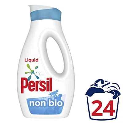 Image of Persil Non Bio 100% recyclable bottle Laundry Washing Liquid Detergent tough on stains, gentle next to sensitive skin 24 Wash 648 ml