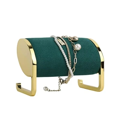 Image of GemeShou Green velvet bracelet display for selling, bangle organizer and storage show, watch holder Stand gold jewelry woman【Bracelet 】