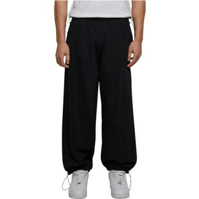 Image of Urban Classics Parachute Heavy Tracksuit bottoms, Men&#039;s, Size: Medium, Black