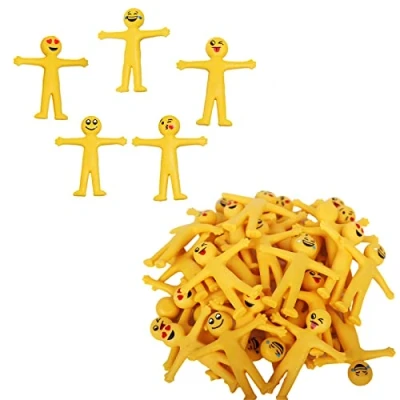 Image of 40p Little Yellow Smiley Stretchy Men,Mr Smile Men/Man Face Toy for Emoji Party Bags Fillers,Lucky Dip Prizes,Fidget Classroom Prizes Kids Pinata Favour Stocking Fillers