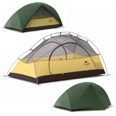 Image of Naturehike Star River Tent 20D Silicone Fabric Ultralight 2 Person Double Layers Aluminum Rod Camping Tent(210T Forest Green)