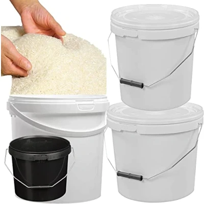 Image of STAR SUPPLIES Home Office Bathroom Black or Silver Plastic Kitchen Waste Rubbish Bin With Swing Lid (Black, 2 x 25 Litre Bins)