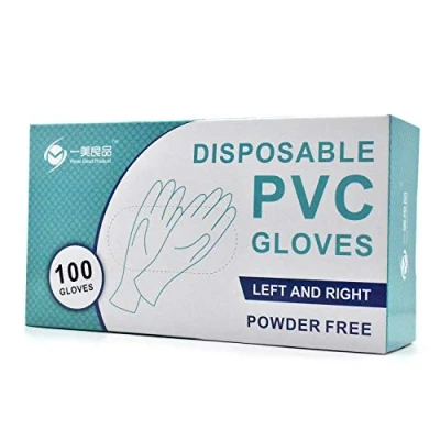 Image of Vinyl Disposable Gloves PVC Medical Glove Clear Powder Free Latex Patient Examination Medium 100 Pcs