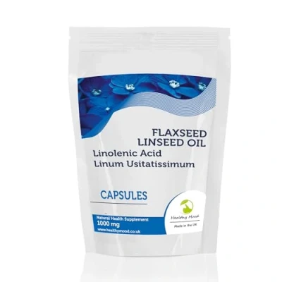 Image of Flaxseed Oil 1000mg 120 Capsules Rich in Omega 3, 6 &amp; 9 Fatty Acids for Heart, Skin Joint Health