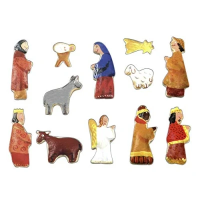 Image of Nativity Christmas Cookie Cutter Set 12 Pieces Tinplate Biscuit Moulds Holiday Pastry Decoration Shapes