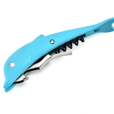 Image of Wine Bottle Opener Dolphin Shape Professional Cork Screw Beer Stainless Steel Kitchen Gadgets