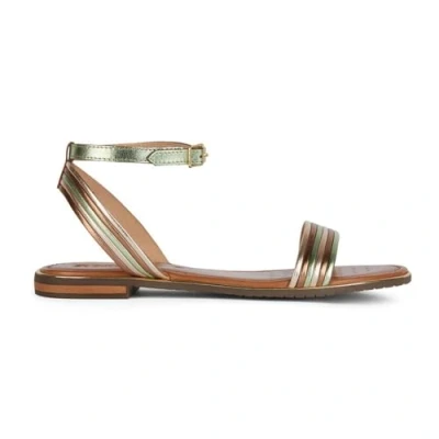 Image of Geox Women&#039;s D Sozy Plus F Flat Sandal, Sage Lt Gold, 6 UK