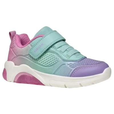 Image of Geox J FADINLIGHT Girl C Sneaker, Aqua/Lilac, 1 UK