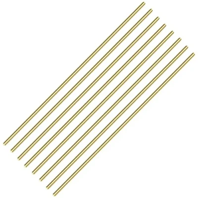 Image of 8PCS 4mm Brass Rod, Metal Solid Round Rod Pin Lathe Bar Stock for RC Model Airplane Helicopter DIY Craft, in Diameter 300mm Length