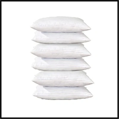 Image of CHILIMILII Hotel Quality Hollow Fibre Stripe Pillows Premium Filled Bounce back 74x48cm for Stomach side sleepers Pack of 2,4,6,8 (Pack 6)