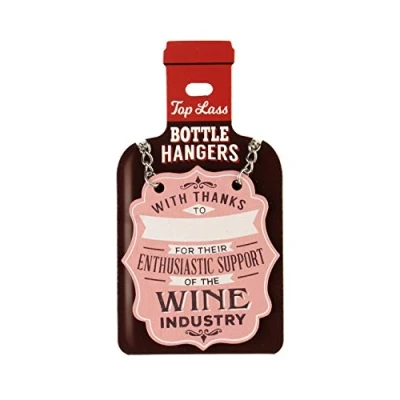 Image of H&amp;H Top Lass Bottle Hanger Decoration Novelty Gift Personalised to The Title of&quot;Blank Red Wine&quot;