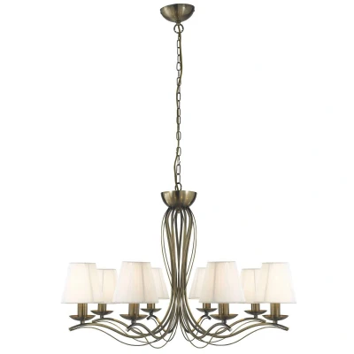 Image of Andretti 8 Light Multi Arm Chandelier Antique Brass Finish, E14