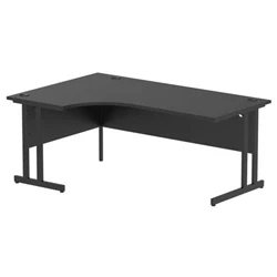 Image of Impulse 1800 LH Crescent Desk Black/Black Cantilever Leg