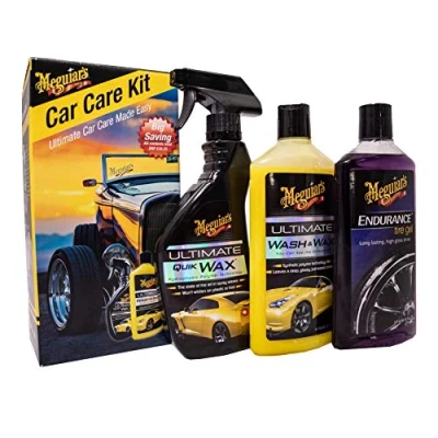 Image of Meguiar&#039;s Car Care Starter Kit Cleaning Gifts for Dad Includes Ultimate Wash and Wax, Quik Wax Endurance Tire Gel