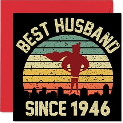 Image of 78th Anniversary Card for Husband from Wife Best Since 1946 Love You Gifts, Happy Wedding Cards Partner, 145mm x Greeting Seventy Eighth Anniversaries