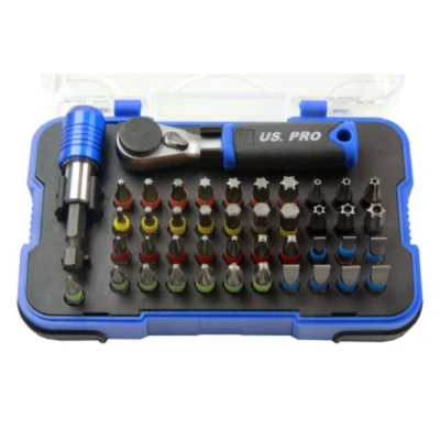 Image of US PRO 43PC Bit Set With Hex Ratchet 1361