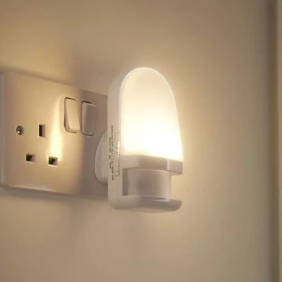 Image of Auraglow Automatic Plug in Colour Changing LED Nursery Night Light with Dusk Till Dawn Daylight Sensor