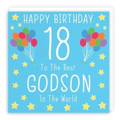 Image of Hunts England Godson 18th Birthday Card Happy 18 To The Best In World Iconic Collection
