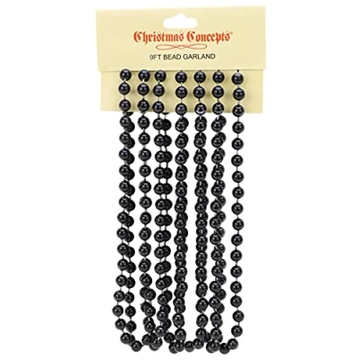 Image of Christmas Concepts® 2.7m (9ft) Bead Chain Garlands Decorations (Black)