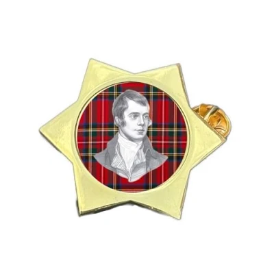 Image of Robert Burns “Rabbie Gold Star Lapel Pin Badge