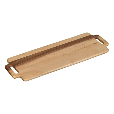 Image of Tala Double Handled Large Rectangular Board, Natural Acacia Wood Serving and Chopping Board with Handles, Ideal for Food Preparation Elegant Presentation 56.5x30.5x1.5cm
