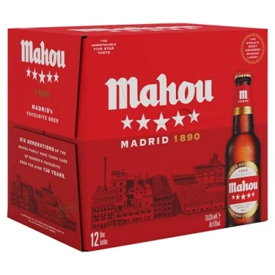 Image of Mahou Spanish Premium Lager, 12x330ml bottles