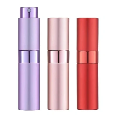Image of Toureal 8 ml Perfume Atomiser Empty (Pack of 3) Mini Spray Bottle, Container, Refillable (Red, Pink, Purple)