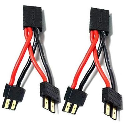 Image of 2pcs Traxxas TRX Parallel Battery Connector Cable for RC Multicopter Quadcopter Racing Car Truck X MAXX (2 Male to 1 Female)