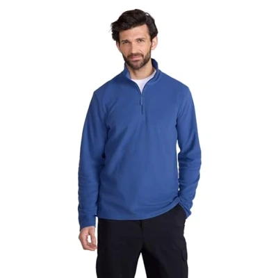 Image of Mountain Warehouse Camber II Mens Half Zip Fleece Microfleece Sweatshirt Everyday Wear Spring Summer, Outdoors, Travelling &amp; Hiking Blue 4XL