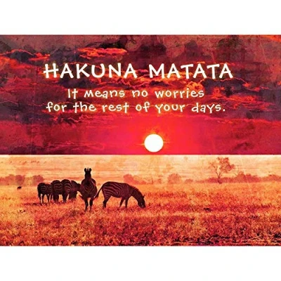 Image of Wee Blue Coo Hakuna Matata No Worries Africa Quote Motivation Typography Art Print Poster Wall Decor 12X16 Inch