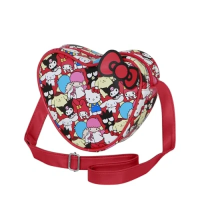 Image of Sanrio Hello Kitty Friends Casual Heart Shoulder Bag, Multicolour, 21 x 15.5 cm