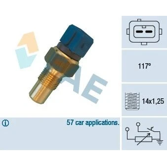 Image of 024283 Coolant Temperature Sensor FAE 34440 PEUGEOT: 306 Hatchback, 206 SW, CITROËN: Berlingo / First I, Xsara Picasso